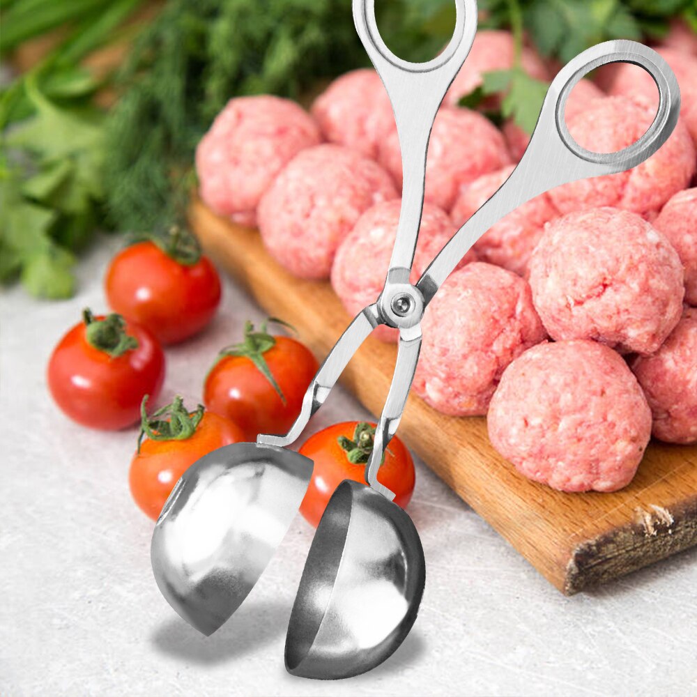 Meat Baller None-Stick Meatball Maker with Detachable Stainless Steel Meat Baller Tongs Cake Pop Ice Tongs Cookie Dough Scoop