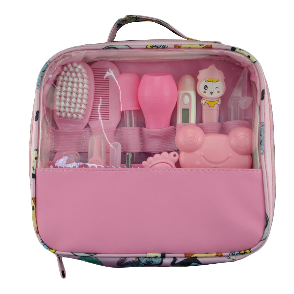 Conjunto de cuidado para bebé recién nacido, multifunción, higiene, cuidado de las uñas, termómetro, tijeras, herramientas: pink 13pcs a box