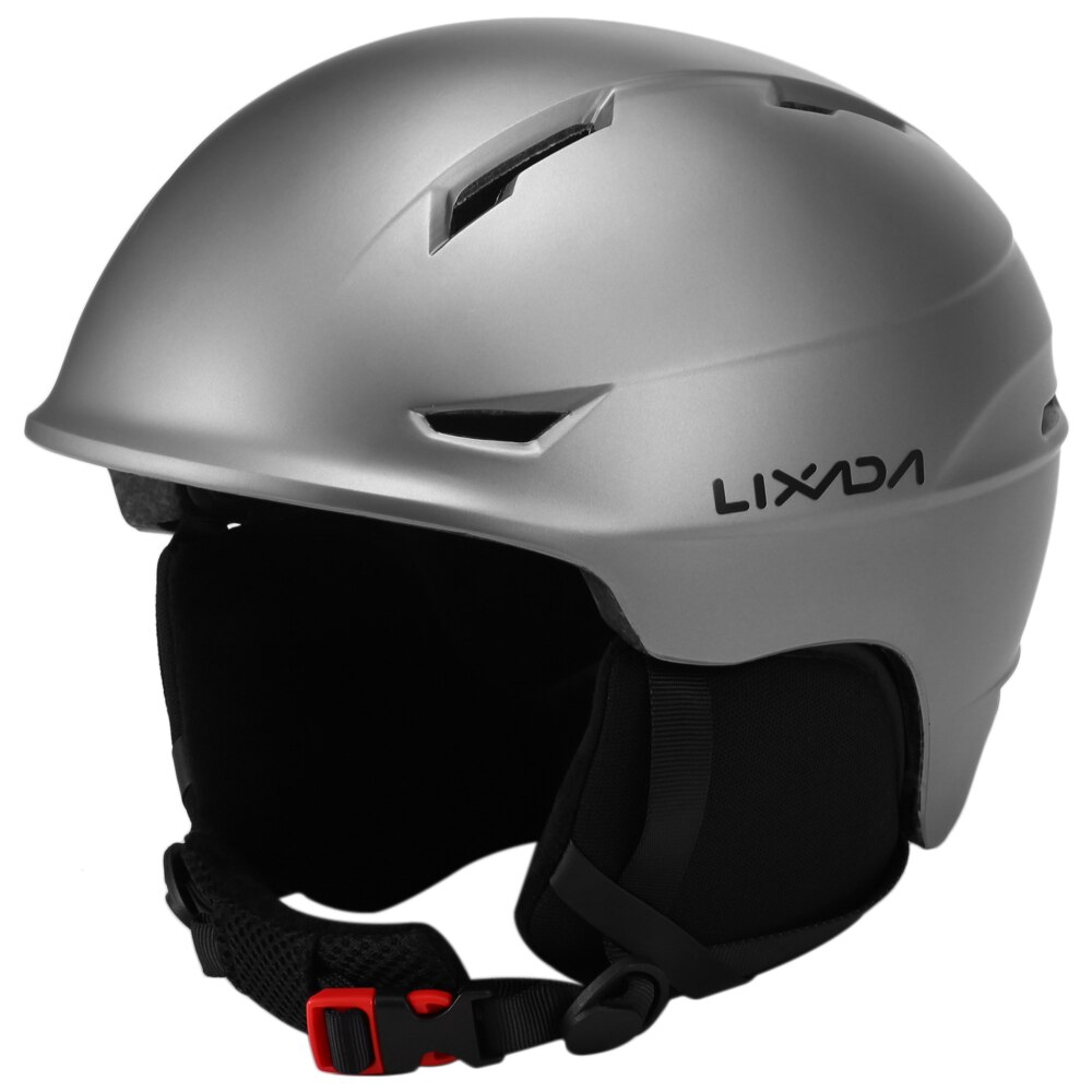 Lixada snowboard hjelm aftagelig ørebeskyttelses sikkerhed sikkerhed hjelm beskyttelsesbriller fast rem skiløb sne sport hjelm til voksne børn: Grå