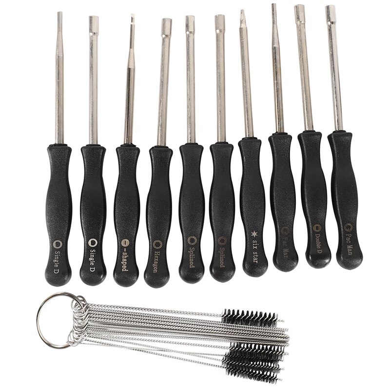 10 Pcs Tune up Carburetor Adjusting Screwdriver Tool Kit with Carb Cleaning Needles Brushes for Walbro Zama Ryobi for Stihl Echo