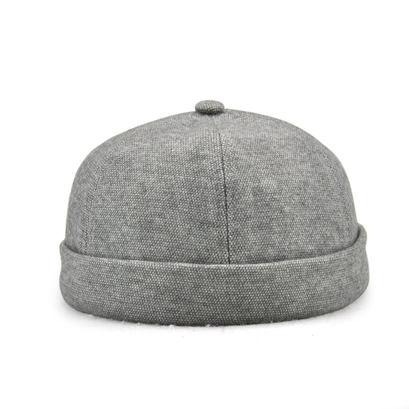 JAMONT – chapeau rond unisexe de Style chinois pour hommes, casquette de Couple à bride, couleur unie, à la , miki,: Gray
