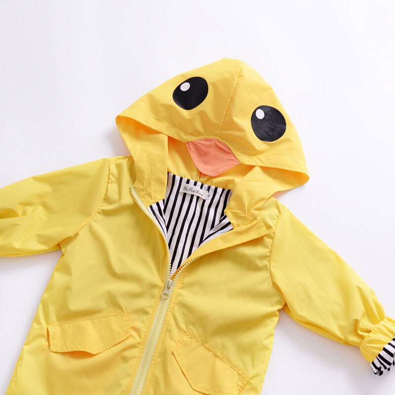 Chaqueta de pato amarillo para niños, abrigo de Primavera/otoño, chaqueta de bebés niños, abrigo de uso en exteriores para niños