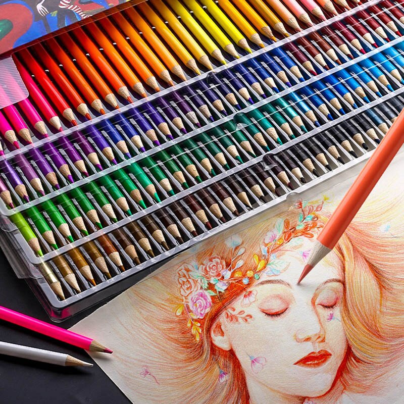 Stylo huileux couleur hydrosoluble crayon de plomb 48/72/120/150/180 couleur débutant couleur plomb crayon Graffiti remplissage couleur