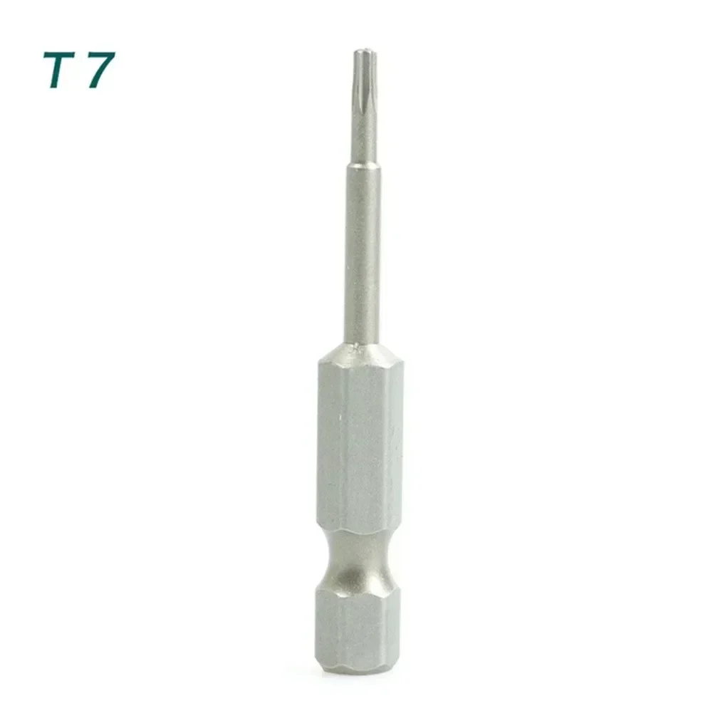 50mm Torx Steel Magnetic Triangle Head Screwdriver Bits 1/4 Hex Shank Pneumatic Screwdriver Electric Head T5-T40 Star Bit Set: Red