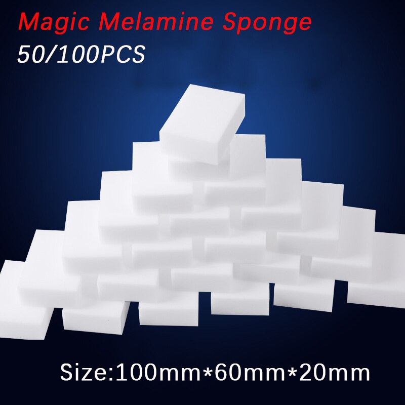 100 Stuks 100*60*20Mm Wit Melamine Spons Magische Spons Gum Voor Keuken Kantoor Badkamer Schoon Accessoire/Dish Cleaning Nano