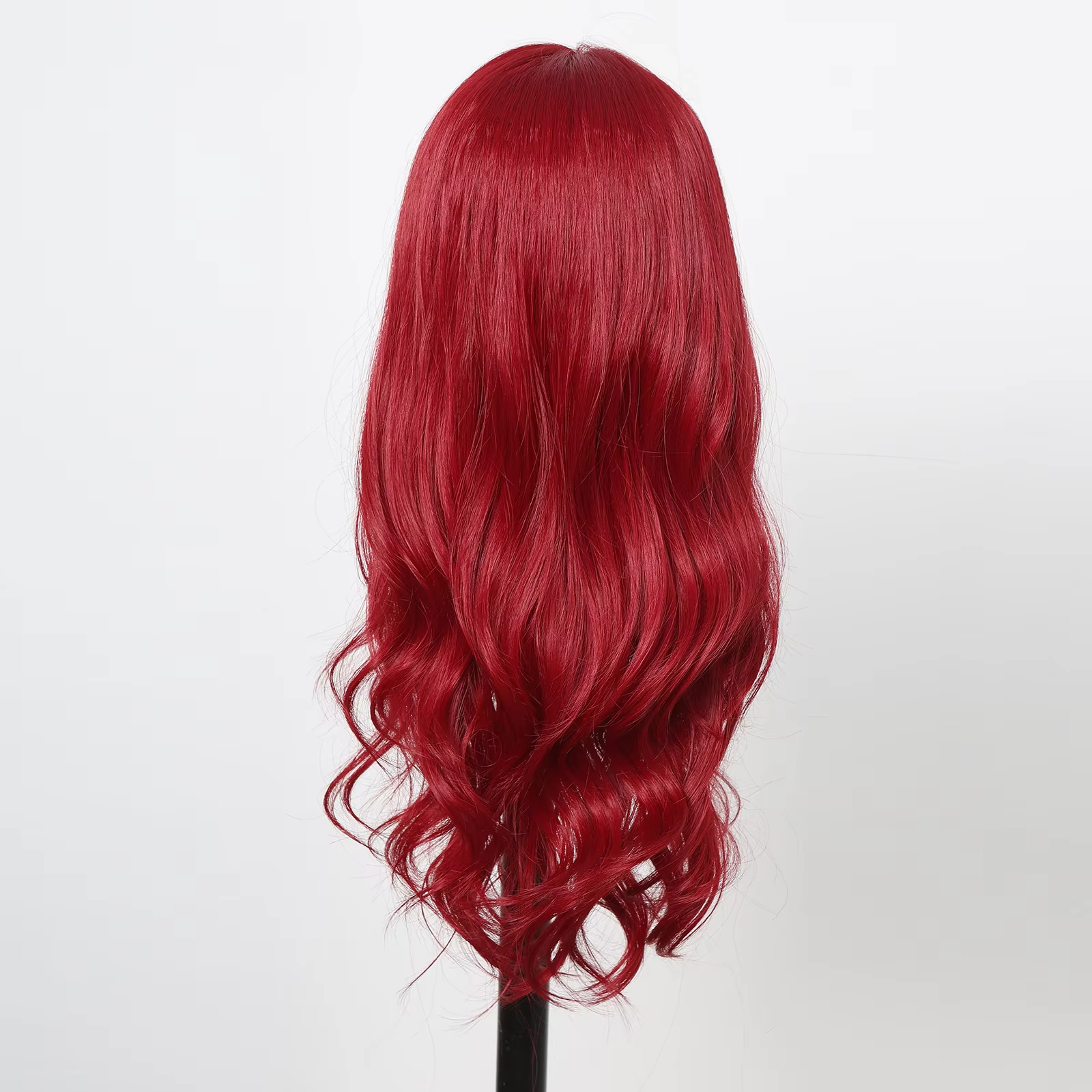 wine red Wave synthetic wig Long body wave red natural wig middle part of Cosplay Halloween smooth fiber wig for women