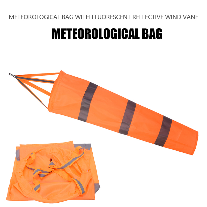 80cm Airport Aviation Fluorescent Reflective Wind Sock Weather Wind Vane Outdoor Aviation Wind Sock Lightweight For Meteorology