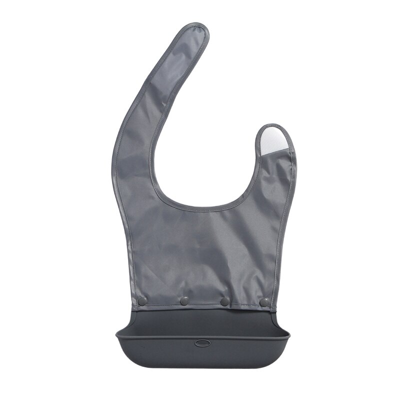 Adult Bib Mealtime Clothing Protector with a Detachable Crumb Catcher Anti-leakage Bib for Seniors Elderly Disabled TB S