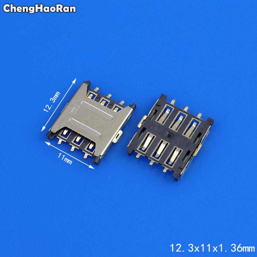 ChengHaoRan 2 stks/partij Nano-SIM 6 p Mini Kaarthouder Plug Soort Nano sim Connector Socket