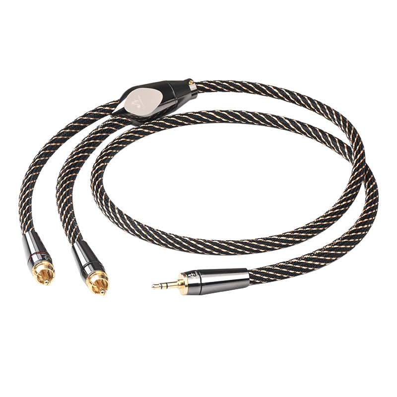 3,5mm til 2RCA Lydkabel - Stereo 3,5mm Jack til 2RCA Han AUX Kabel til MP3, Telefon, Forstærker, Højttaler