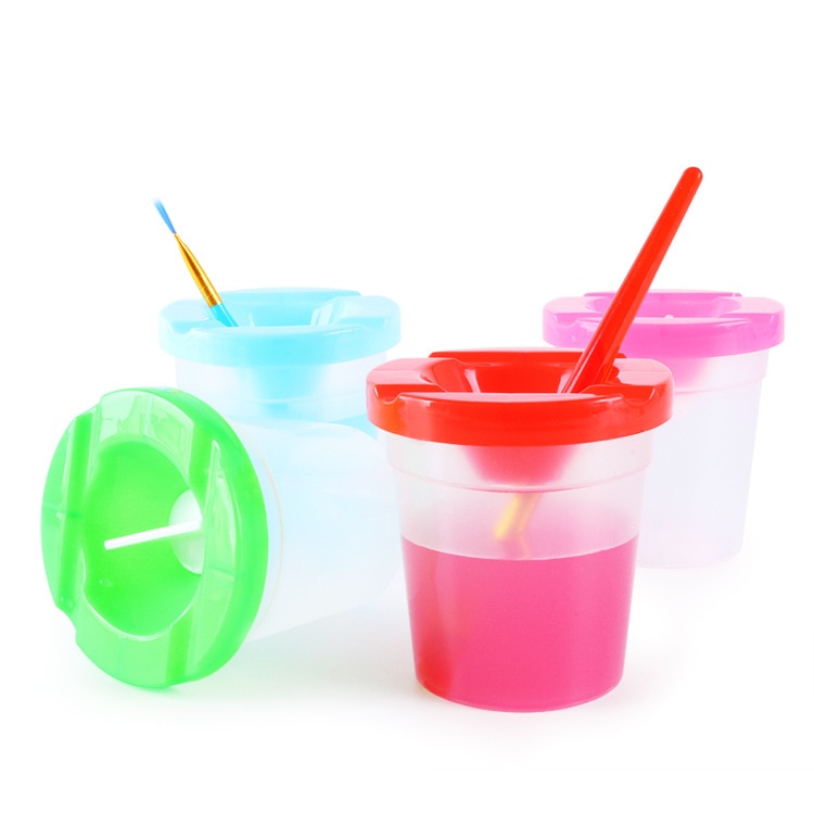 Water leakage prevention DIY Children Washing Cup writing brush Cup Paint Cup Painting Handmade Accessories Random