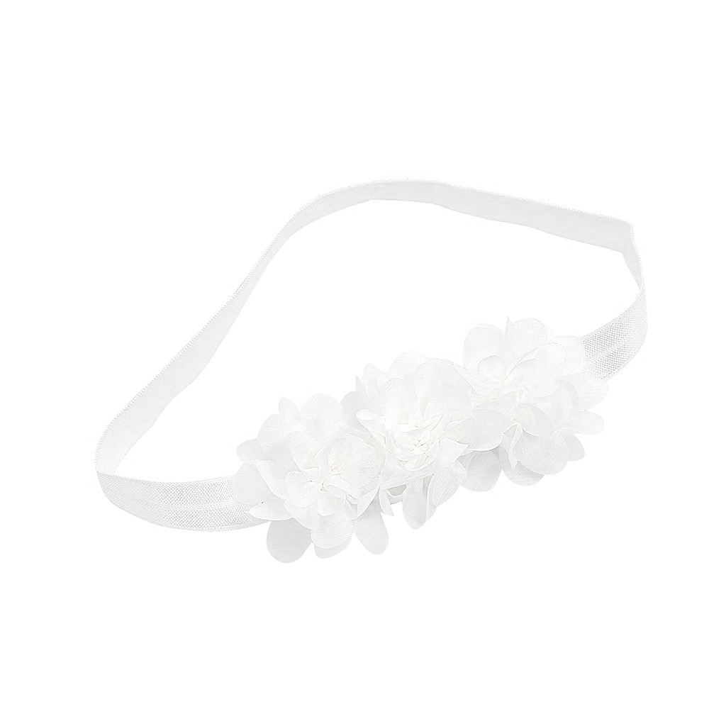 Baby Headband Flower Girls Pink Ribbon Hair Bands for Baby Girls Kids Headbands Turban Newborn Haarband Baby Hair Accessories: White