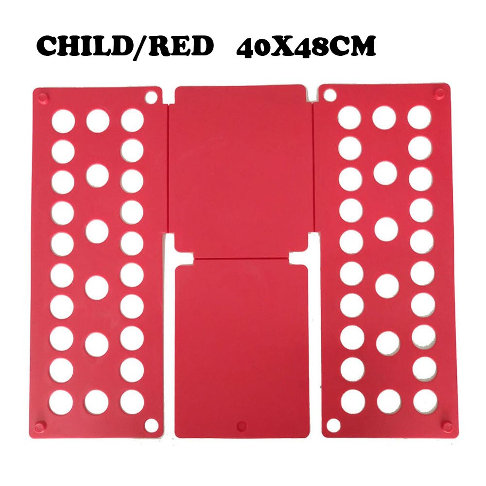 Adult Kids Magic Clothes Folding Board Save Time Quick Clothes Pins T Shirts Jumper Organizer Gadgets for Home Clothes Organizer: CHILD-RED