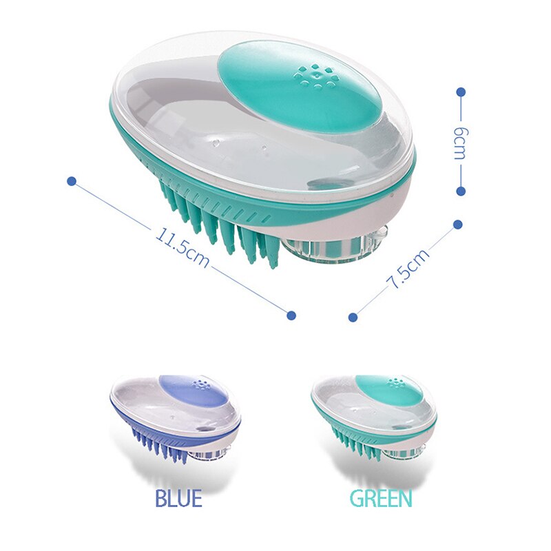 Cepillo para baño de perro 2 en 1 para mascotas, peine para masaje de SPA de silicona suave, aseo de pelo para perros y gatos, herramienta de limpieza para perros