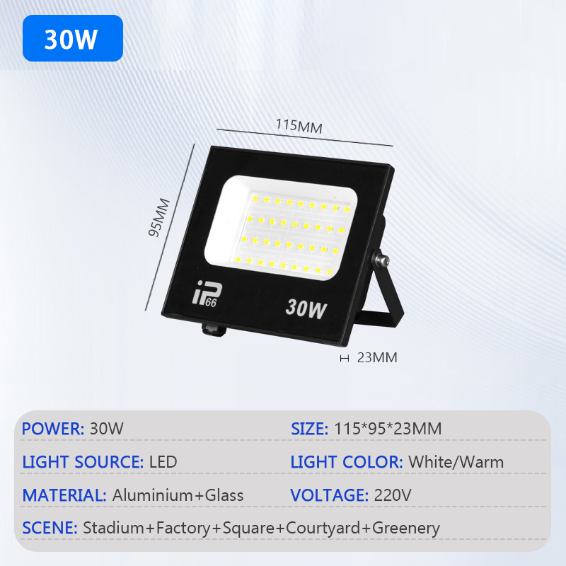 Reflector LED para exteriores IP66, foco de luz impermeable para camino, 10W, 20W, 30W, 50W, 100W, 200W, lámpara para jardín, porche y patio: Blanco cálido