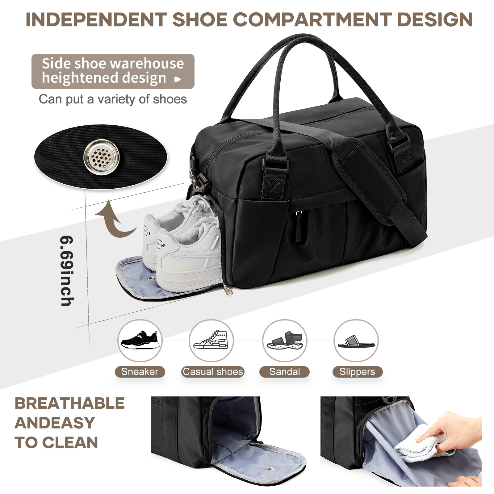 Borse da viaggio da palestra per donna uomo, borse da viaggio per bagagli a mano 40x20x25 Borsa Ryanair, borsa a tracolla impermeabile Borsa da fitness per esercizi