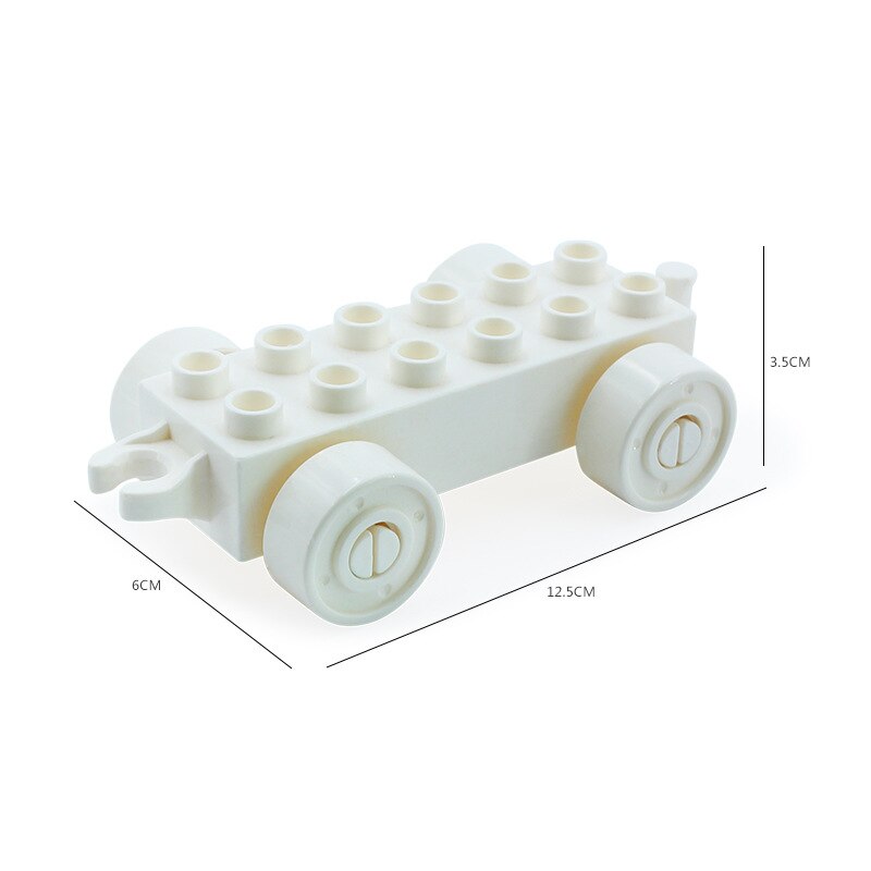 Trasporto ferroviario blocchi di costruzione di grandi dimensioni nuovi accessori pista creativa assemblare giocattoli per bambini mattoni treno urbano compatibile: White trailer