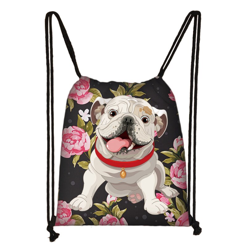Sød yorkshire terrier / shiba inu / beagle / bulldog snøre taske dame opbevaringstaske hvalp hund rejsetasker rygsæk: Skdyorkshire 04