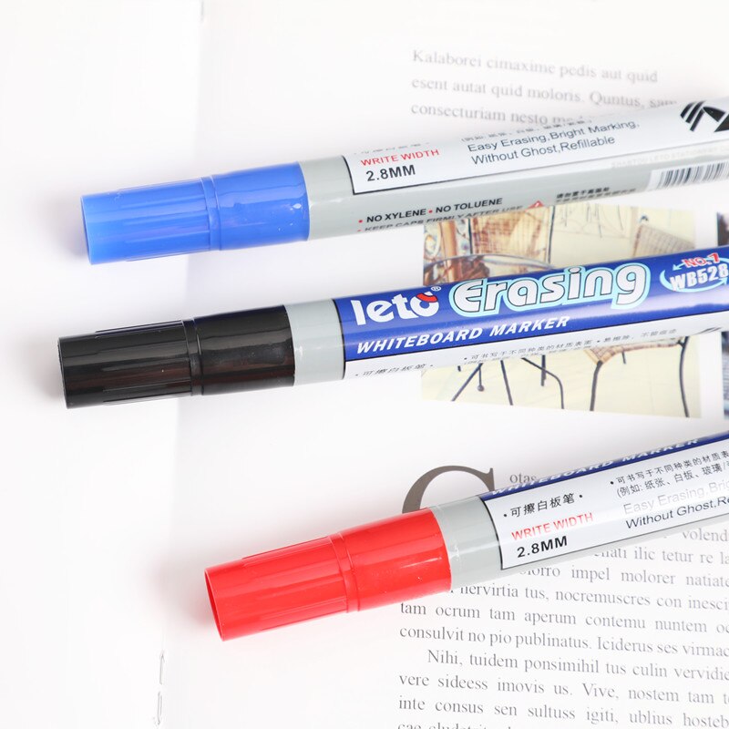 1 pcs felt marker pen black red blue erasable Whiteboard pen writing point 2.8mm for Office school