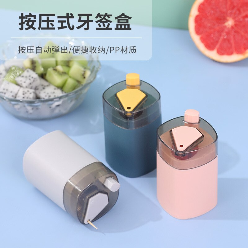 Toothpick Box Automatic Pop-up Home Living Room Pressed Toothpick Cartridge Can Portable Toothpick Cartridge