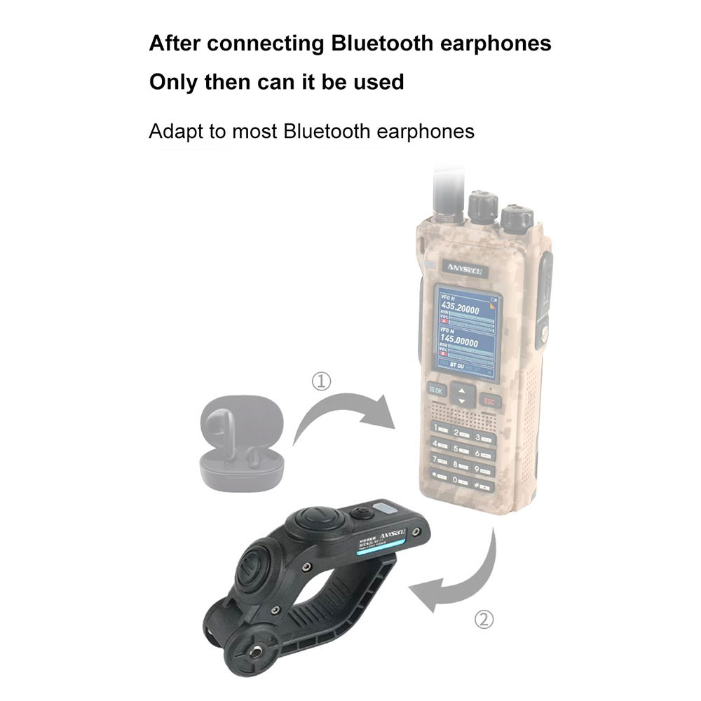Anysecu NEUE BT-PTT Adapter BT-X1/X2 kabellos-kompatibel PTT Headset PTT Für Y15 ZELLO Walkie Talkie GT12 Bluetooth PTT