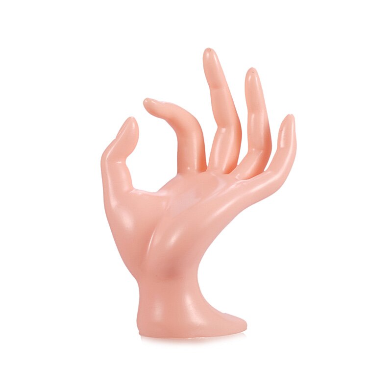 Cammitever 1pc gule hender hud mannequin ok hånd finger smykker hanske ringe armbånd vise stativ holder