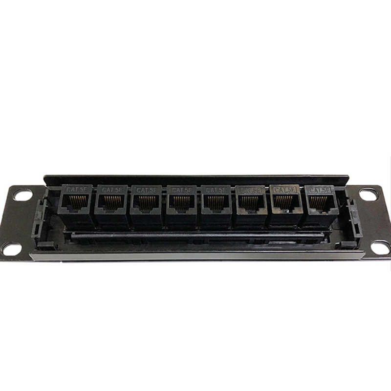 8 Port Straight-Through CAT6 Patch Panel RJ45 Network Cable Adapter Jack Ethernet Distribution Frame: Default Title