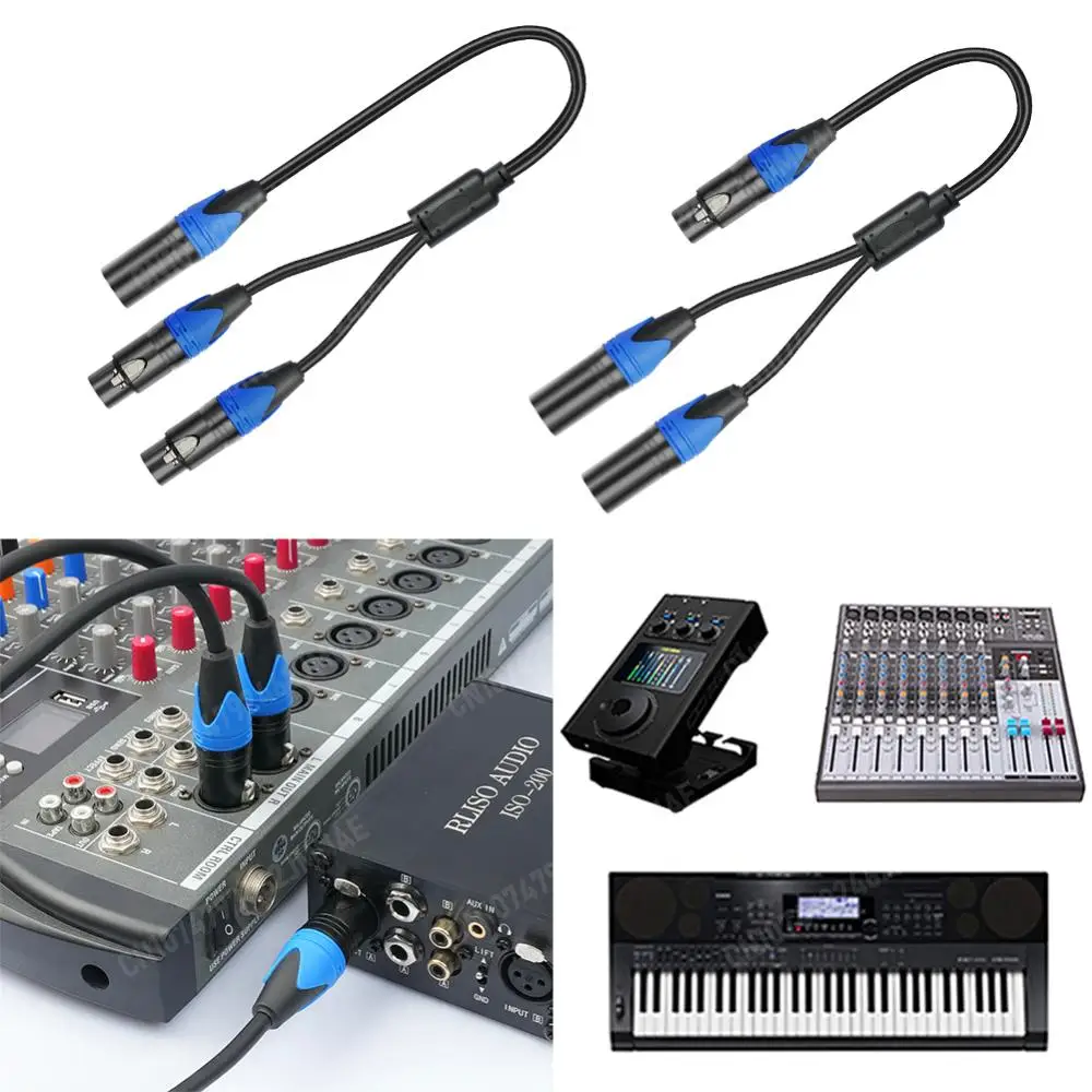 50cm xlr Splitter kabel 1 xlr Buchse zu 2 xlr Stecker xlr y Splitter kabel Mikrofon Splitter kabel für Verstärker mischer