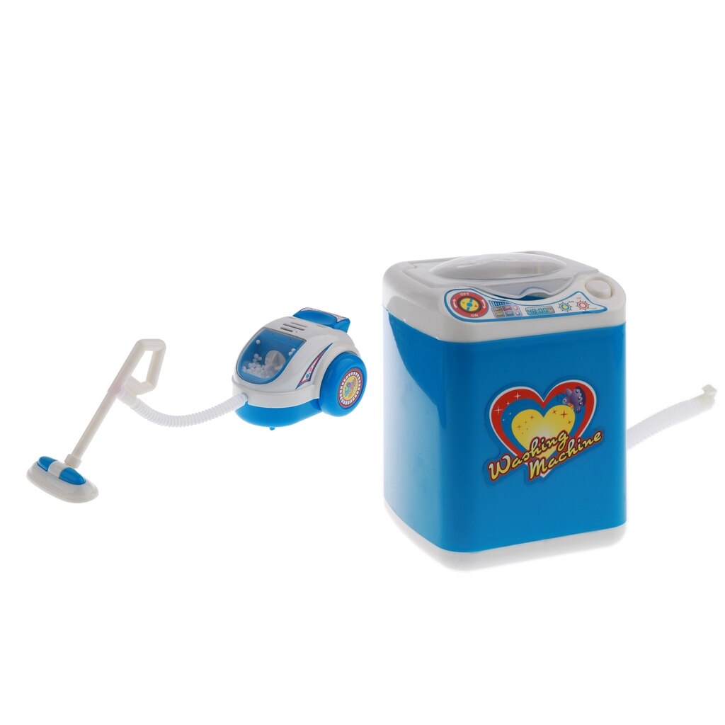 Plastik husholdningsapparat børn rollespil legetøj - støvsuger & vaskemaskine