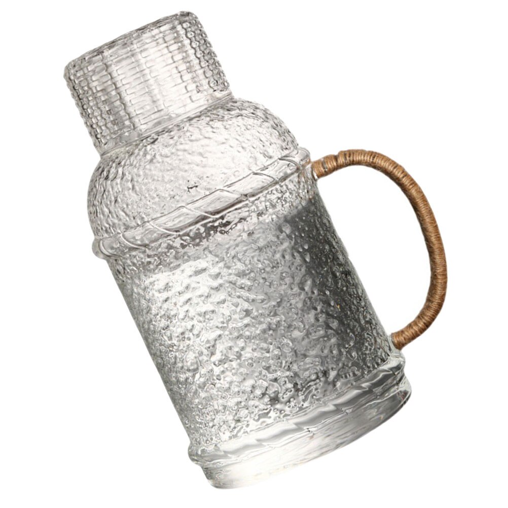 1 Set Glass Water Jug with Lid Clear Water Pitcher Household Water Jug Tea Container