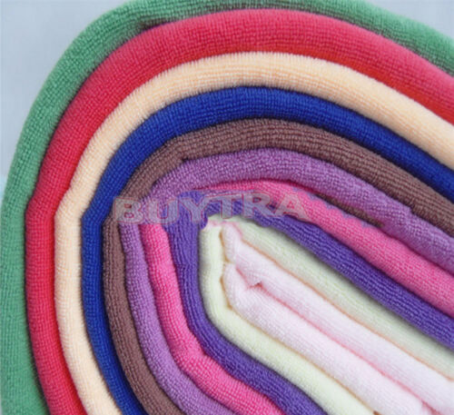 Paño de microfibra Ultra suave 10 Uds., paño de lavado d'autom óvil para barniz de coche y cera, cuidado de estilismo, microfibra de limpieza 25*25cm