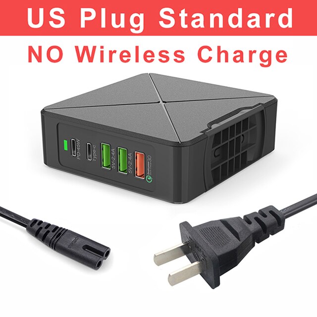 75W chargeur USB PD Type C chargeur rapide pour iPhone 8 X XR Qi chargeur sans fil pour Samsung téléphone portable QC 3.0 chargeur mural rapide