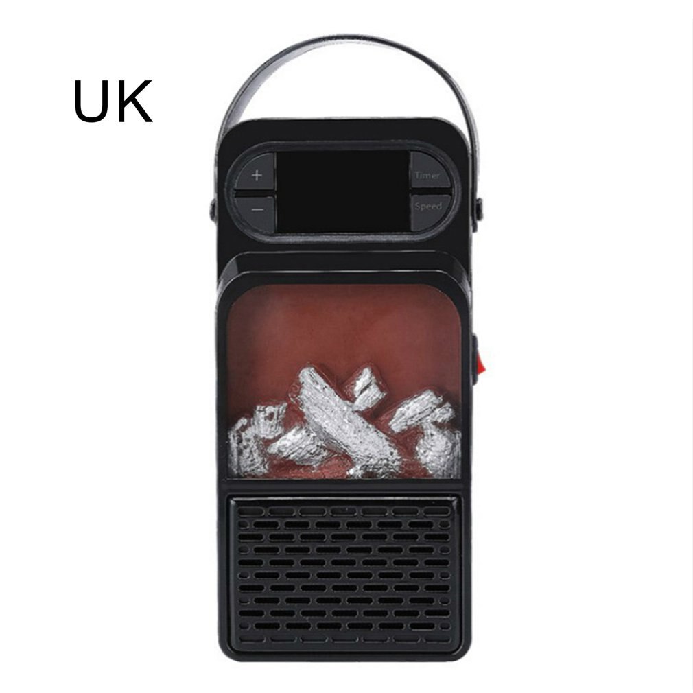 Small Household Flame Heater 110v Desktop Air Blower Leafless Electric Heating Wind Heater