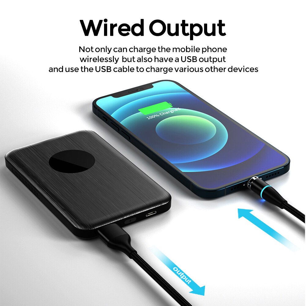 YKZ Wireless Charger Power Bank 4000mAh Portable Ultra-thin Wireless Charging MagSafe Mini Powerbank for iPhone 12 Samsung S10 9