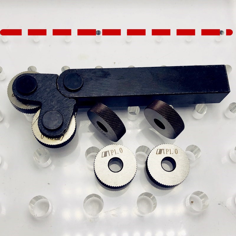 6 stk netagtige roulettering kniv 0.6mm 1.0mm 2.0mm hss inderste hul prægning hjul  +1 stk 16 mmx 18mm stål drejebænk værktøjsholder kogeplade