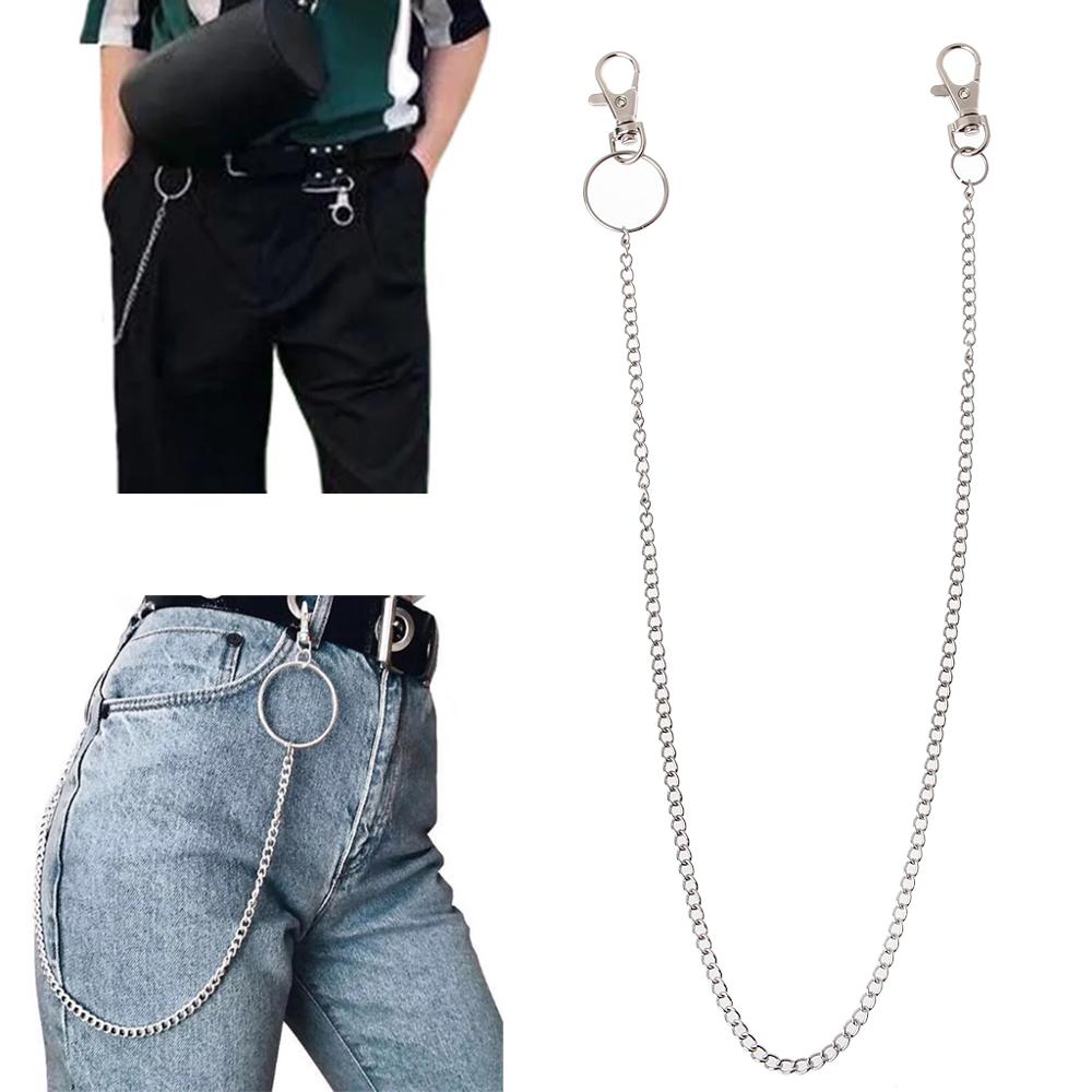 Trendy Lange Metall Brieftasche Kette Leine Hose Jean Keychain Ring Clip männer Hip Hop Schmuck