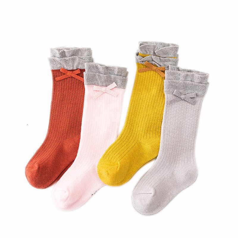 Xia Nvtong Student Socks In Canister Baby Lace Bow Cotton Children Socks 0-5 Year