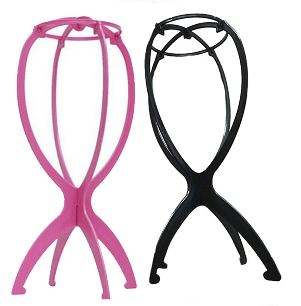 Soporte para pelucas de plástico plegable, soporte estable y duradero para pelucas, peluca, gorro de pelo, soporte, utensilios para muestras, cabeza de sombrero