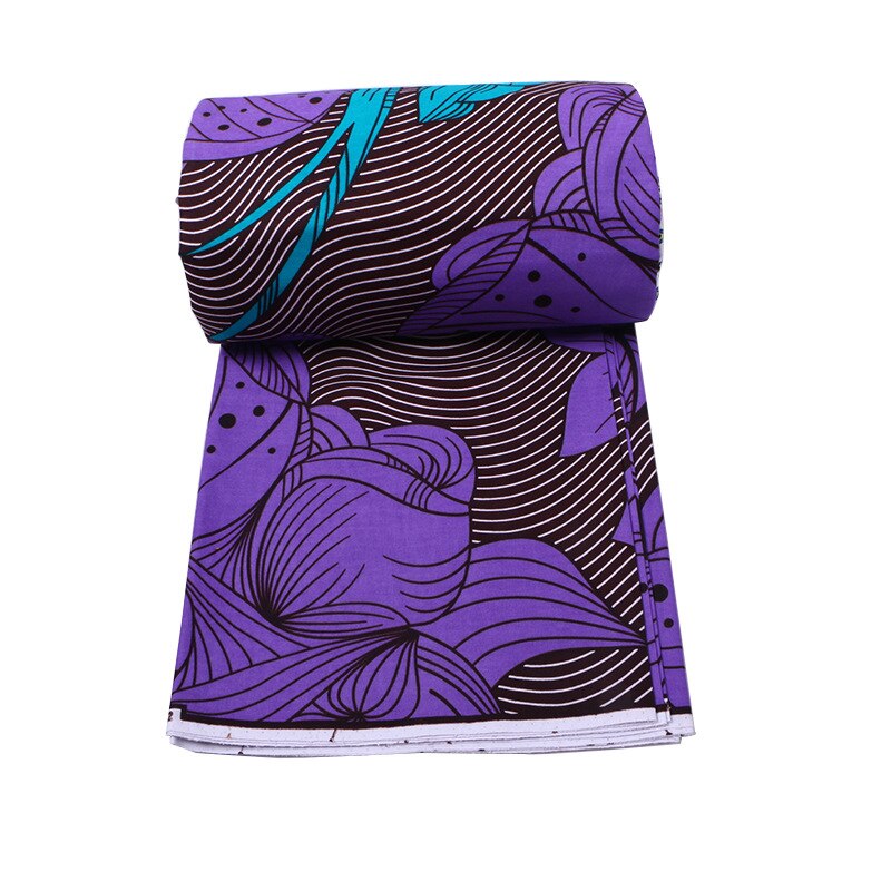 African Fabric Purple Flowers Print Fabric 6Yards\lot