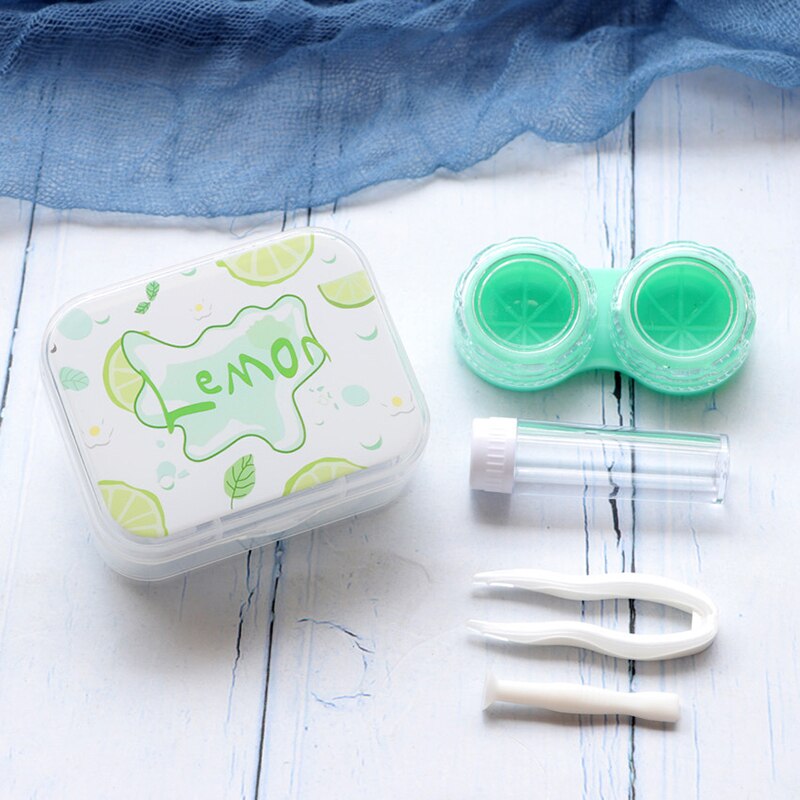 Nowy mini futerał na okulary kontaktowe śliczne oczy zestaw soczewek kontaktowych zestaw pojemnik pudełko kwiaty soczewki kontaktowe uchwyt schowek Obudowa