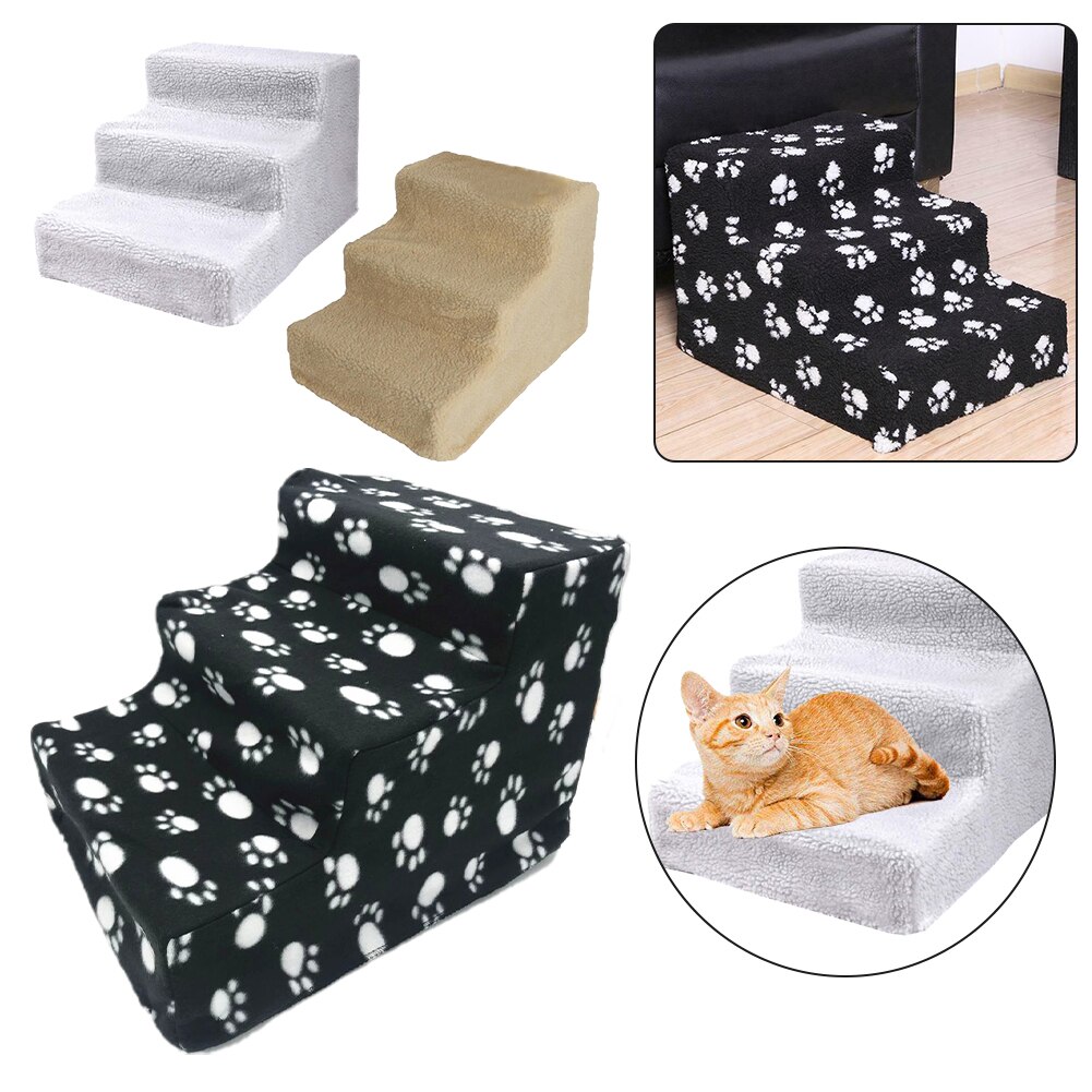 Dog Stairs Pet 3 Steps Stairs for Small Dog Cat Dog House Pet Climbing Ladder Anti-slip Removable Dogs Bed Stairs Pet Supplies
