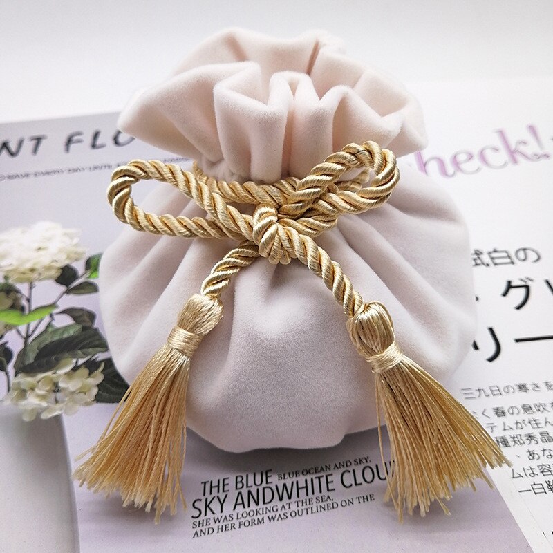 red Velvet Drawstring Closure Pouch Jewelry bag Birthday Wedding candy bag Party Festival Supplies 12*17cm 1PC