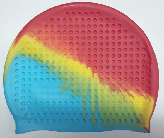 100% Silicone Swimming Cap Men Women Unisex Swim Pool Swimming Caps Non-toxic High Elastic Free Size Adults Surfing &amp; Diving Hat: Colorful-Red