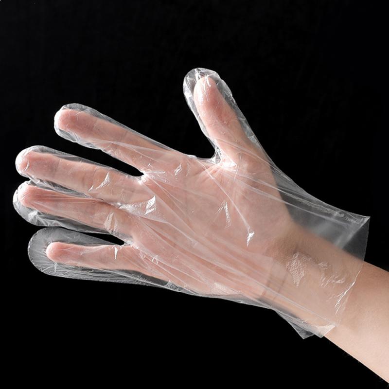 Pe film handskar matlagning städning kök transparent plast engångshandskar bbq matlagningshandskar hushållshandskar badrum