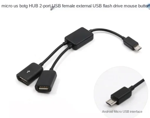 Micro usb / typ c  to 2 otg dual port hub kabel y splitter för surfplatta android mus tangentbord micro-usb typ-c adapter omvandlare: Default Title