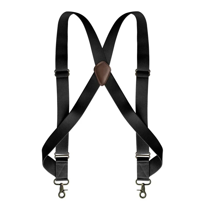 1pc djupa herrhängslen för vuxna, 3.5cm breda elastiska hängslen , 2 klämmor, justerbara remmar, kostymhängslen, sele för byxor