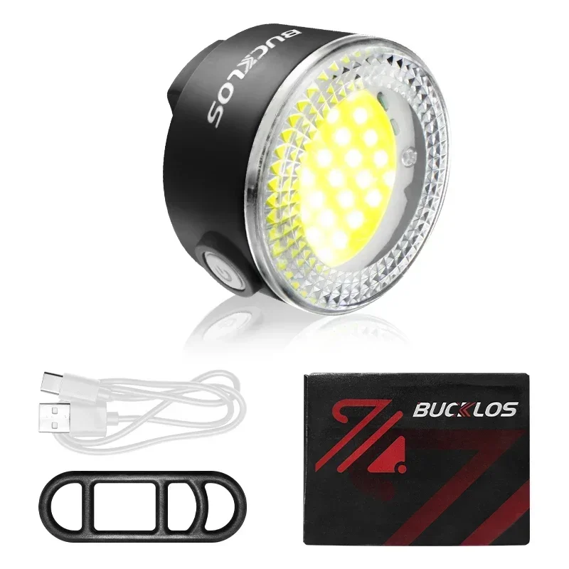 BUCKLOS Fietslicht COB Voor Achter Fietsverlichting LED Oplaadbare Mountain Road Fietslamp MTB Achterlicht Fietsen Zaklamp: WHITE