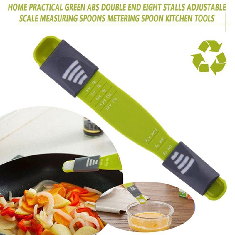 Adjustable Measuring Spoon Small Liquid Measuring Cup in Ml and Grams 2 Sided Weighing Metric Scoop for Baking and Cooking