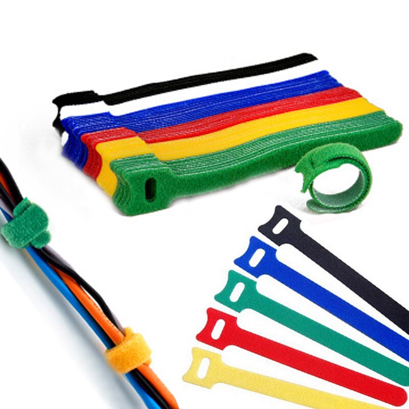 50Pcs Reusable Black Cable Cord Ties Tidy Organiser Nylon Strap Hook Loop Tool Hook And Loop Cable Ties Multiple Colour