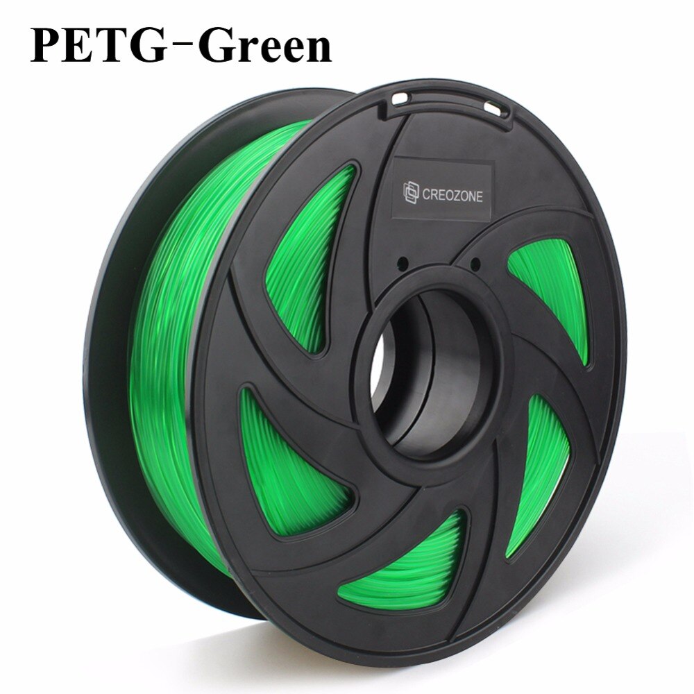 CREOZONE PETG Gloeidraad 3D Printing Gloeidraad 1.75mm 1 kg Spool Grote Transparantie en Duidelijkheid 3D Plastic Filament Groene Kleur